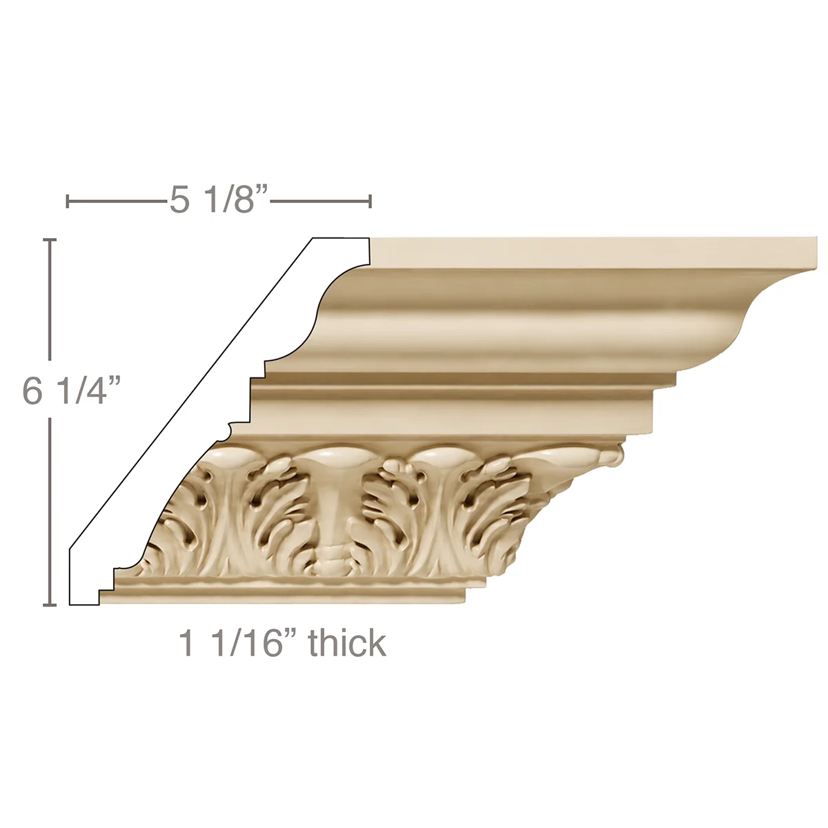 Acanthus Leaf, 1 1/16"w X 8"d