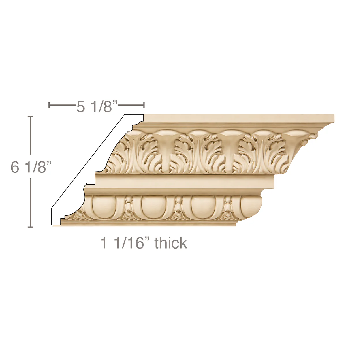 Acanthus Leaf Egg & Dart, 8"w x 1 1/16"d