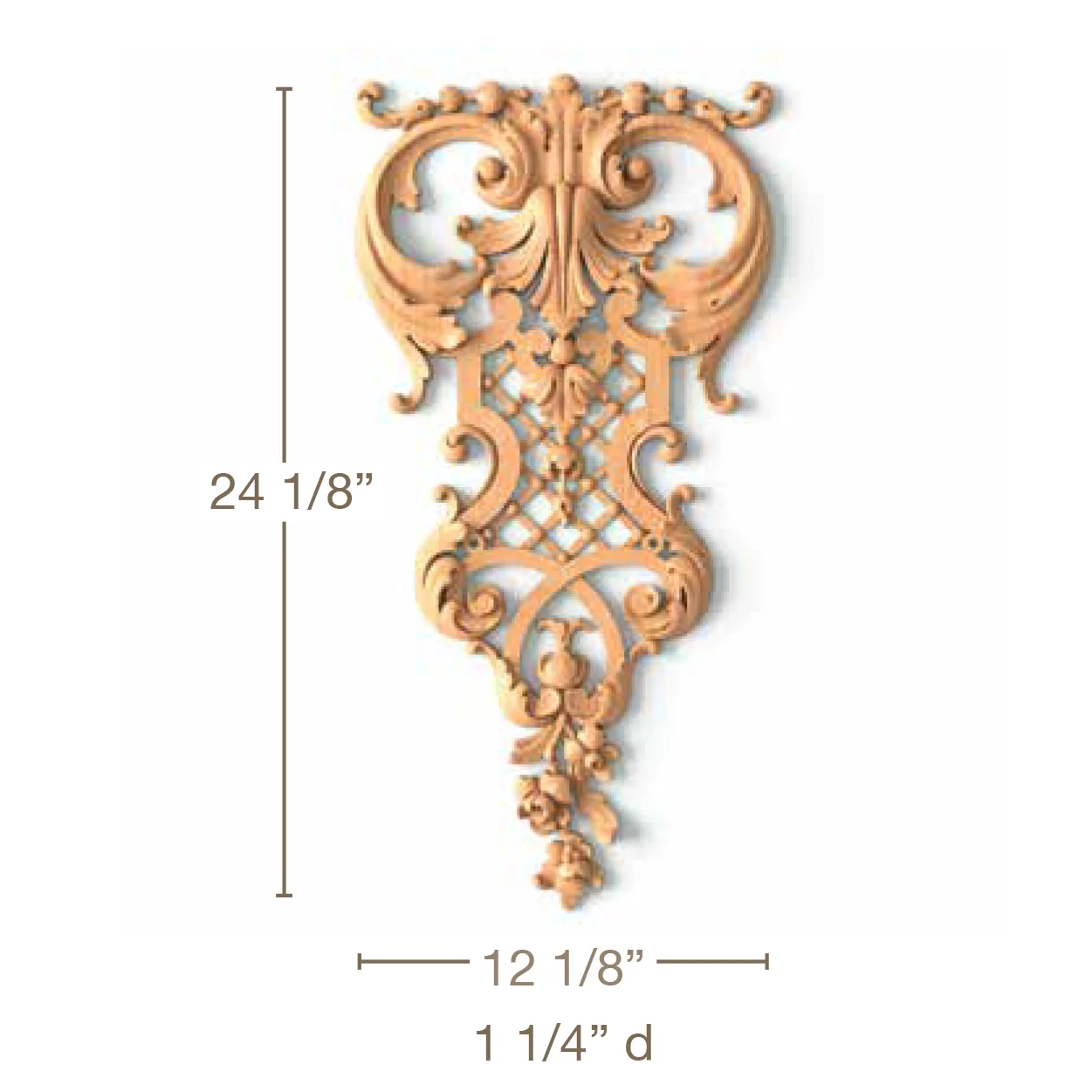 Acanthus Scrolls with Open FretFits CRE720, 12 1/8"w x 24 1/8"h x 1 1/4"d