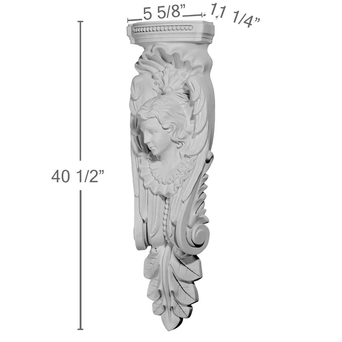 Angel Corbel, Left, 11 1/4"W x 5 5/8"D x 40 1/2"H