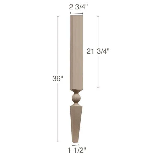 Arezzo Square Profile Island Column, 2  3/4"sq. x 36"h