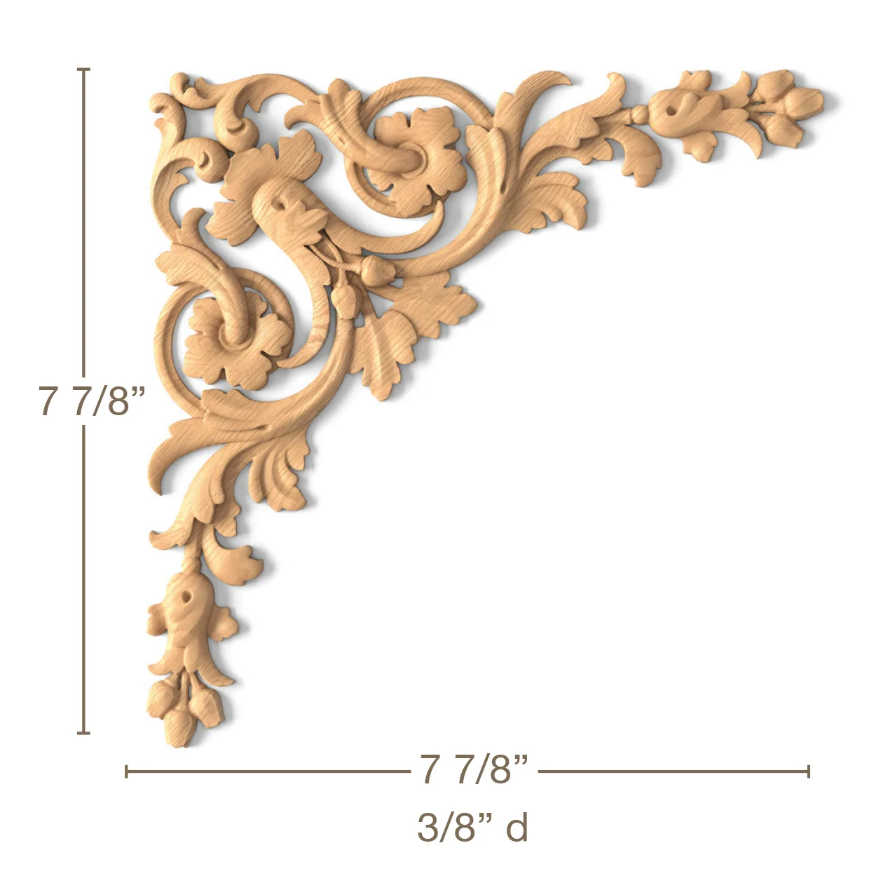 Baroque Corner Pair, 7 7/8"w x 7 7/8"h x 3/8"d - Image 2