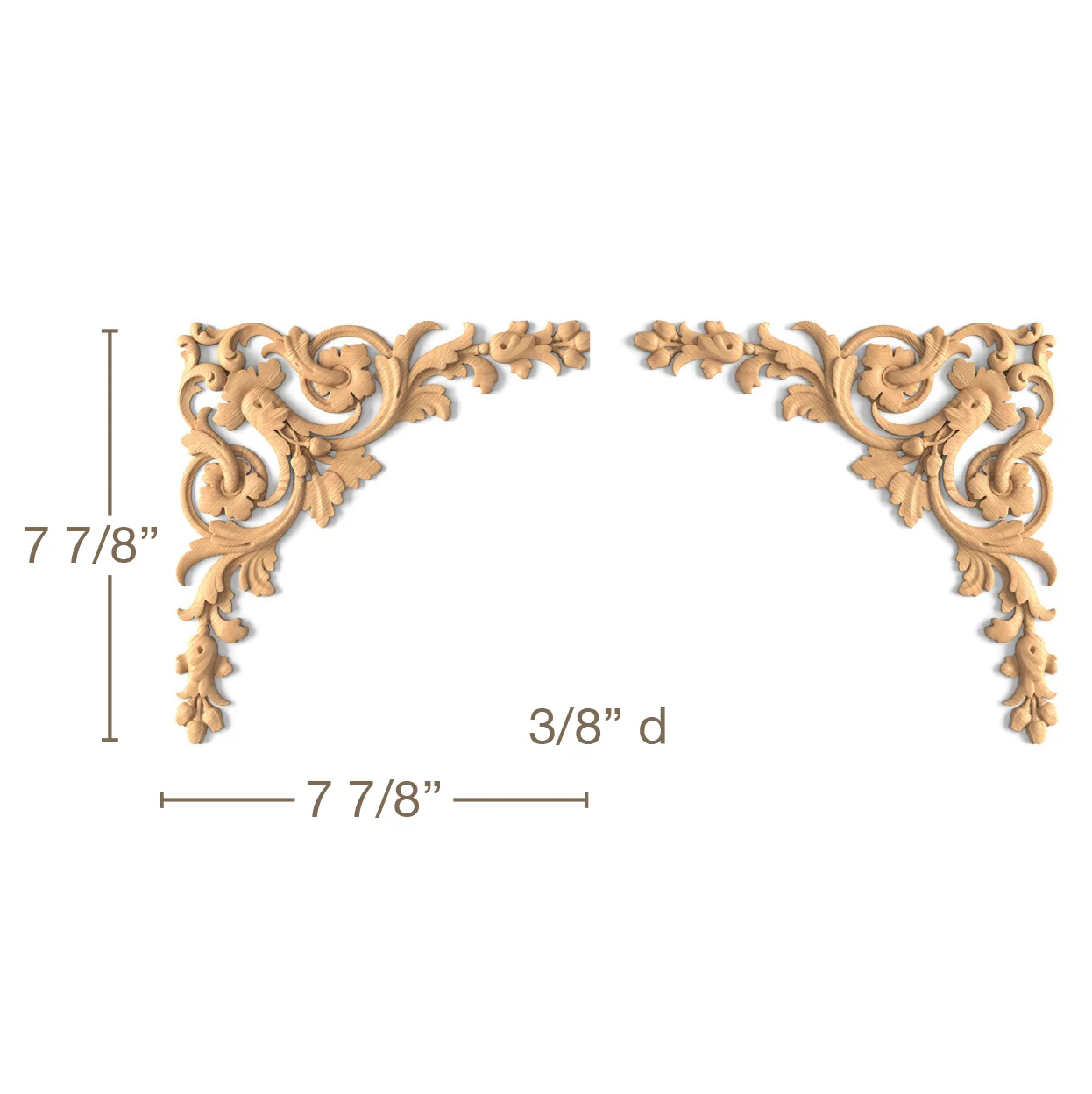 Baroque Corner Pair, 7 7/8"w x 7 7/8"h x 3/8"d - Image 3