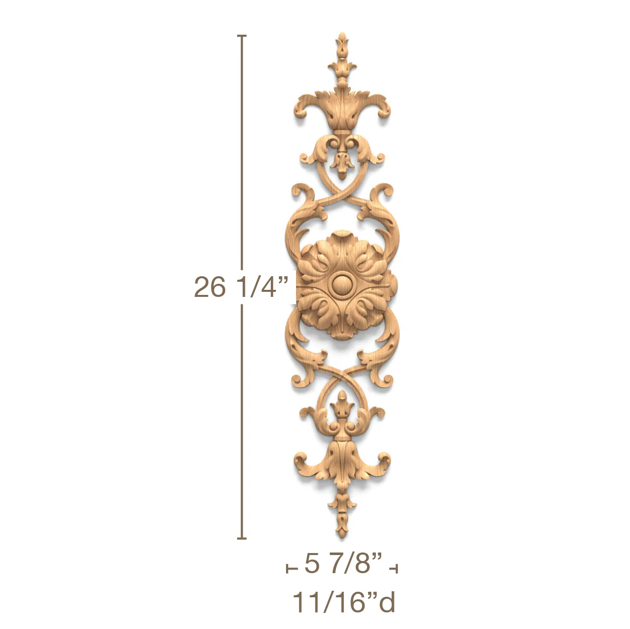 Bellflower & Acanthus, 5 7/8"w x 26 1/4"h x 11/16"d