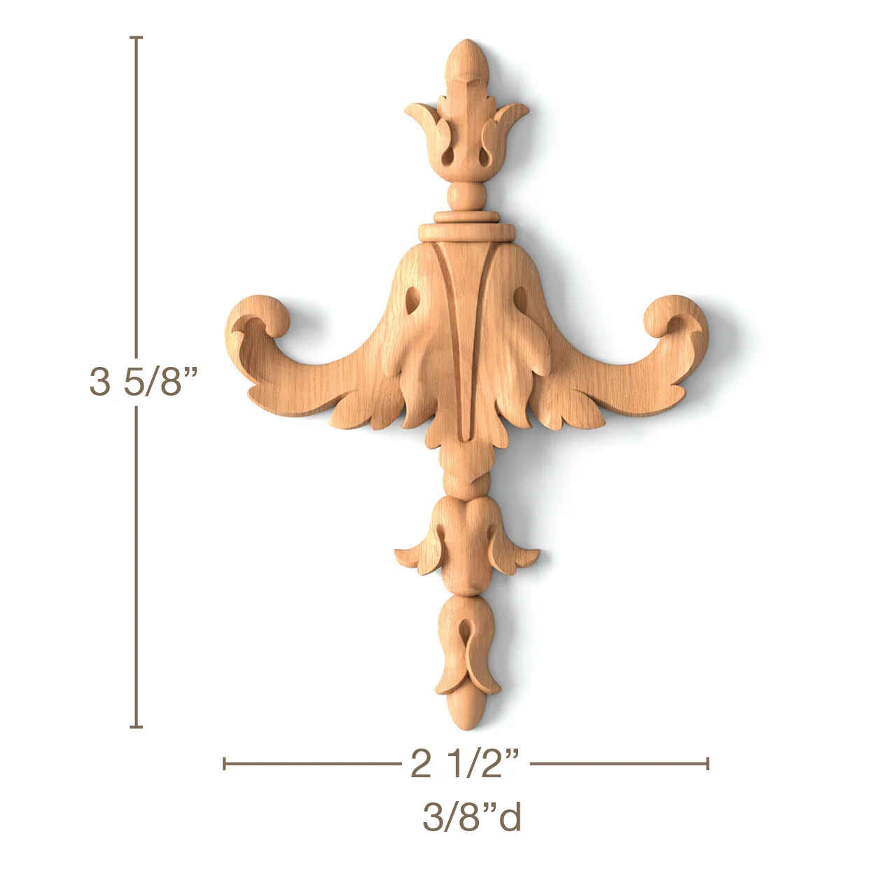 Bellflower DropSet of 4, 2 1/2"w x 3 5/8"h x 3/8"d