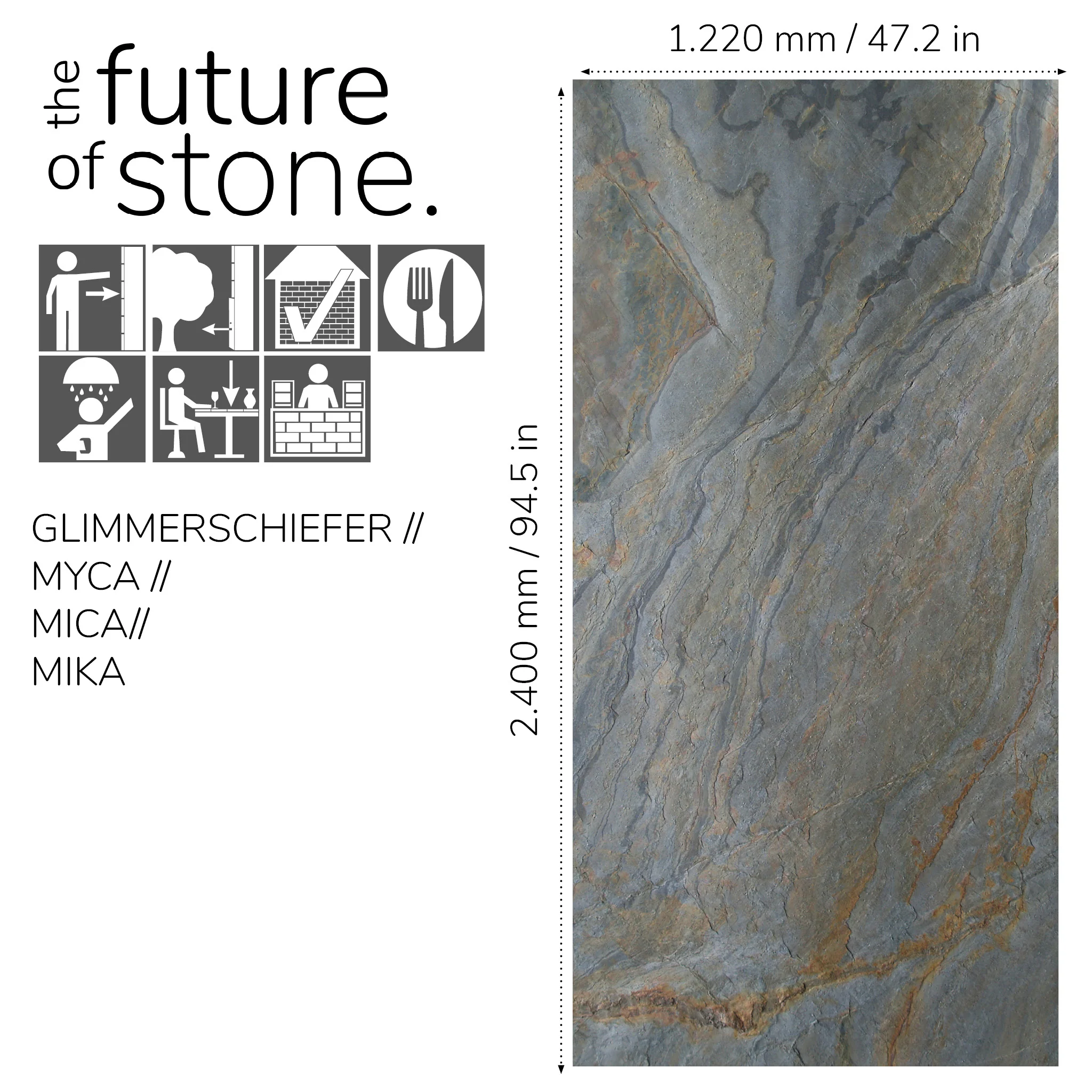 Burning Forest, Natural Slate Veneer - 47 1/4" W x 94 1/2" L - Sold By Panel - Image 4