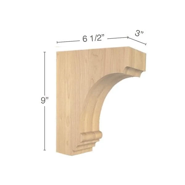 Cavetto Medium Bar Bracket, 3"w x 9"h x 6 1/2"d