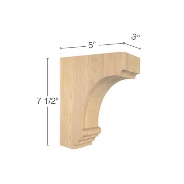 Cavetto Small Bar Bracket, 3"w x 7 1/2"h x 5"d