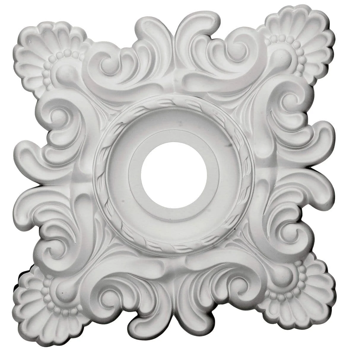 Ceiling Medallion (Fits Canopies up to 6 3/4"), 18"W x 18"H x 3 1/4"ID x 1 1/2"P