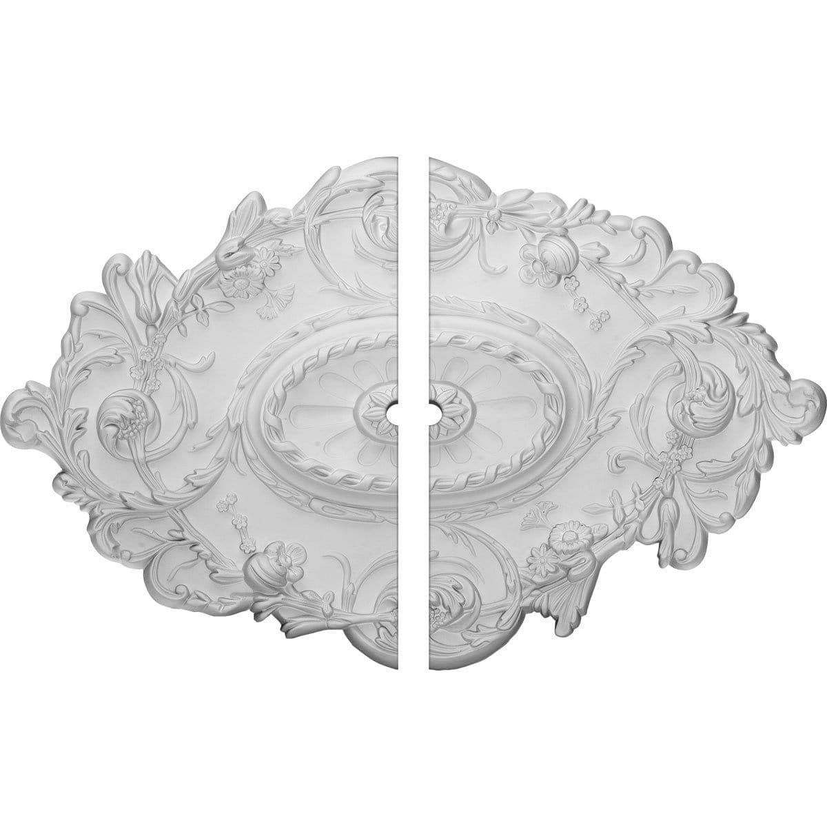 Ceiling Medallion, Two Piece (Fits Canopies up to 1 1/2")30 1/2"W x 20"H x 1 1/2"ID x 1 1/2"P