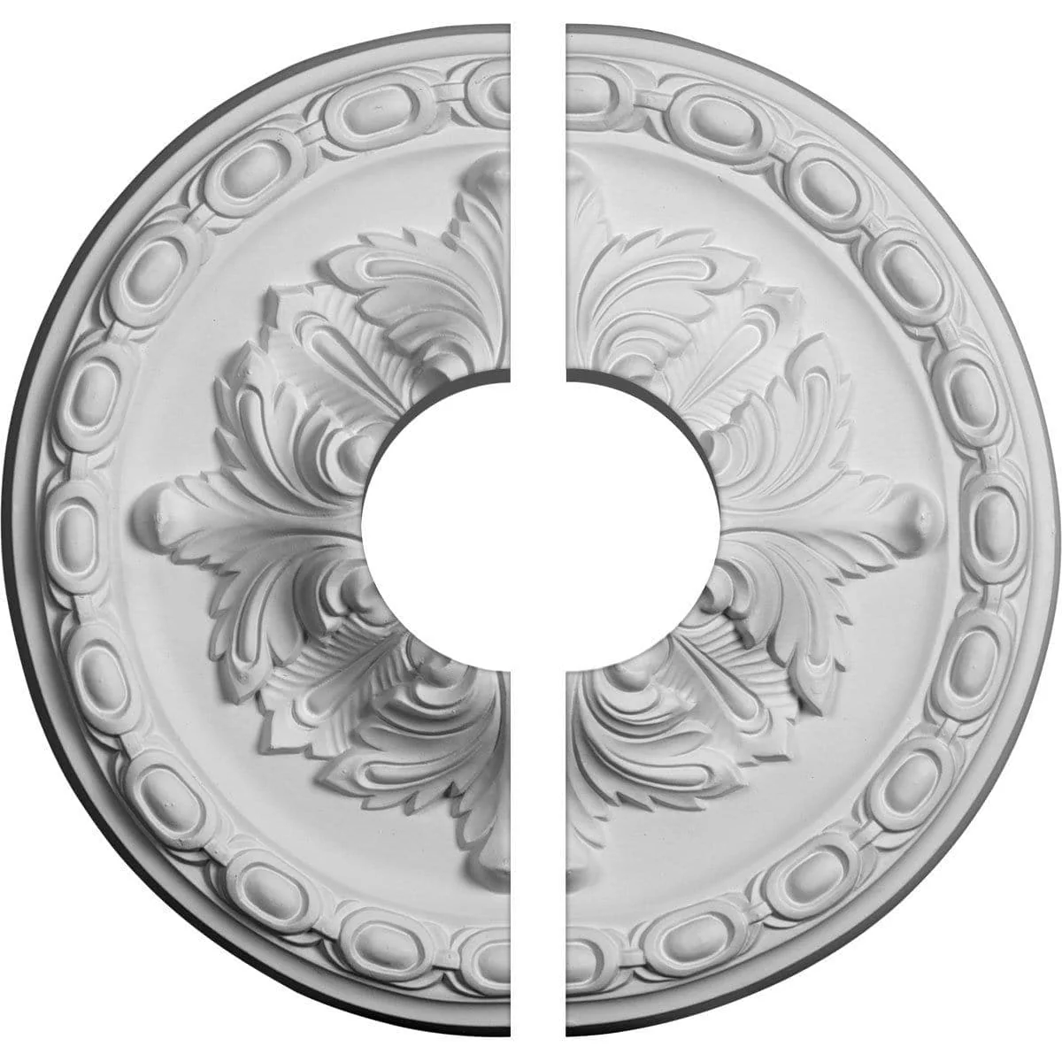 Ceiling Medallion, Two Piece (Fits Canopies up to 3 1/2")11 3/4"OD x 3 1/2"ID x 3/8"P