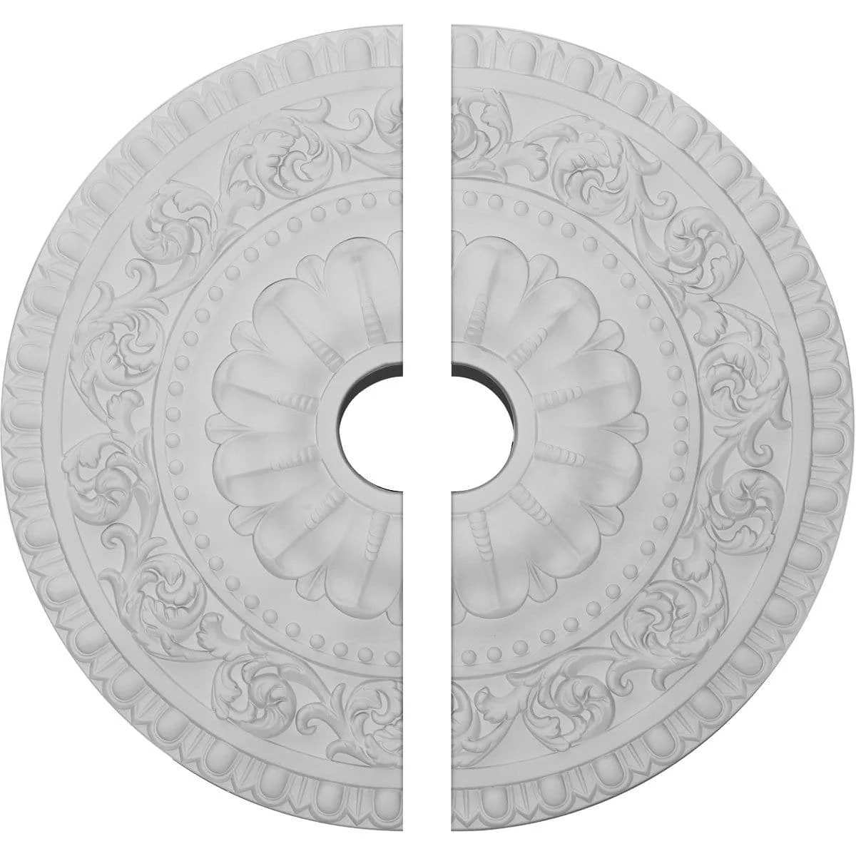 Ceiling Medallion, Two Piece (Fits Canopies up to 3 1/2")23 1/2"OD x 3 1/2"ID x 2 1/8"P