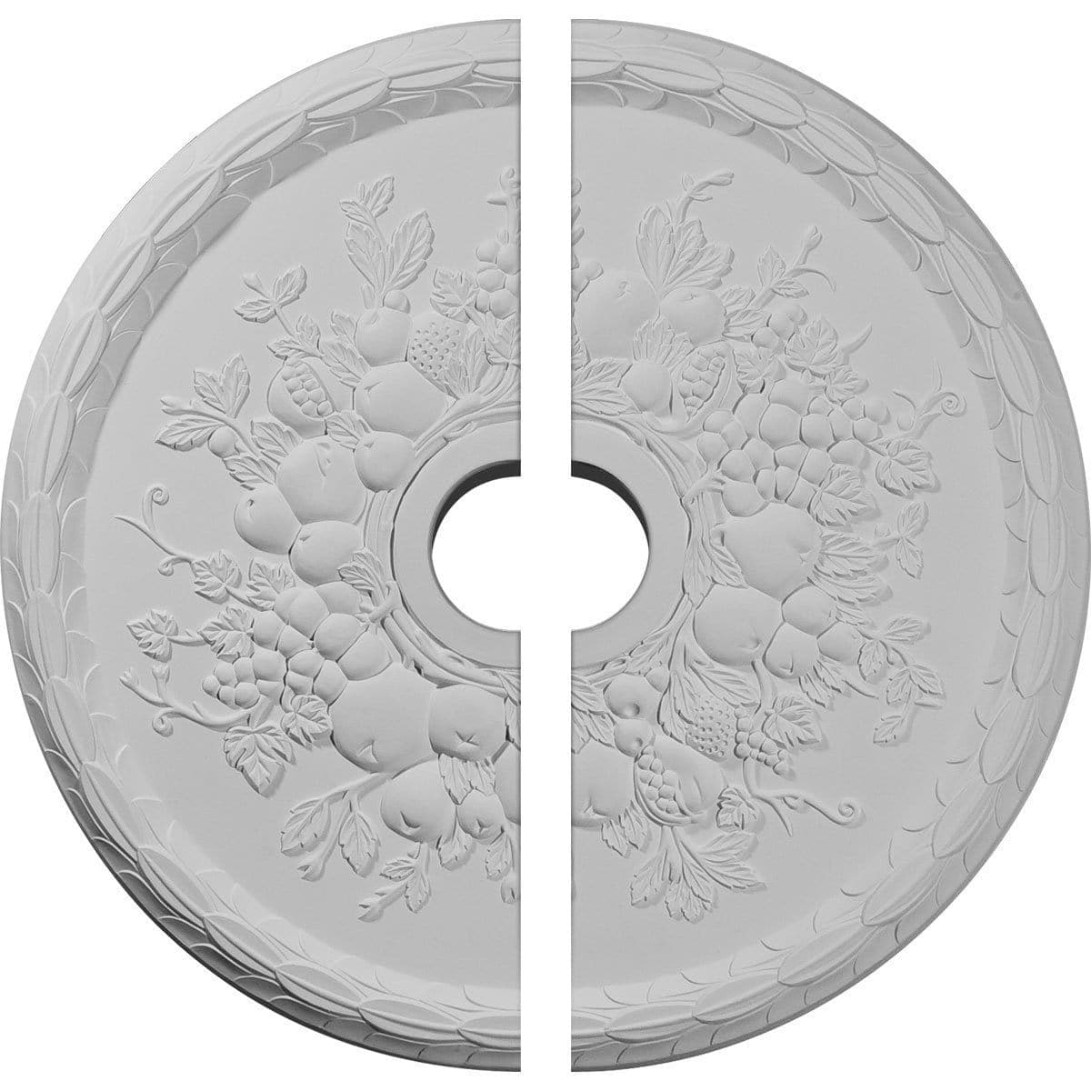 Ceiling Medallion, Two Piece (Fits Canopies up to 3 5/8")22 5/8"OD x 3 5/8"ID x 5/8"P