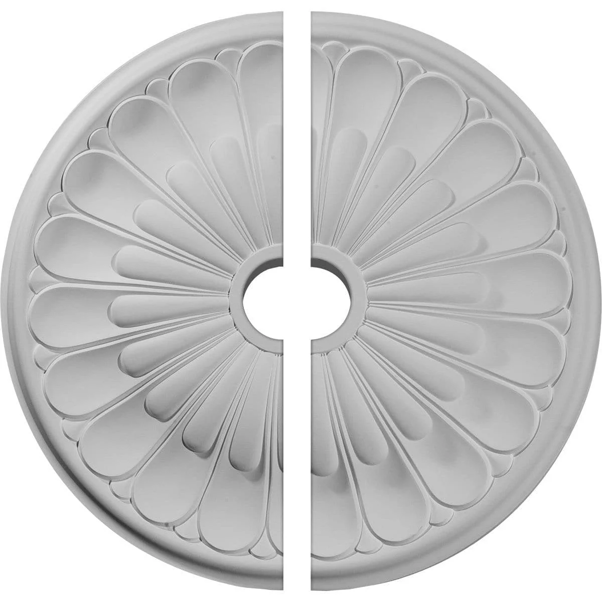 Ceiling Medallion, Two Piece (Fits Canopies up to 3 5/8")26 3/4"OD x 3 5/8"ID x 1 3/8"P