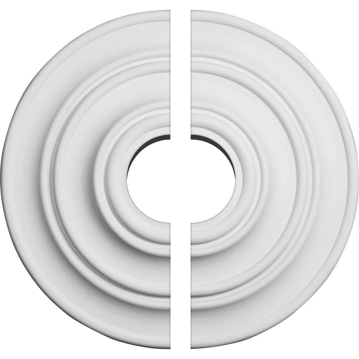 Ceiling Medallion, Two Piece (Fits Canopies up to 4 1/8")13 1/4"OD x 3 1/2"ID x 1/2"P