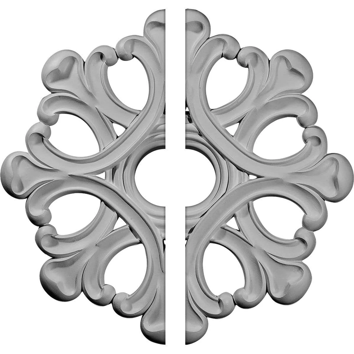Ceiling Medallion, Two Piece (Fits Canopies up to 4 3/8")20 7/8"OD x 3 5/8"ID x 1"P