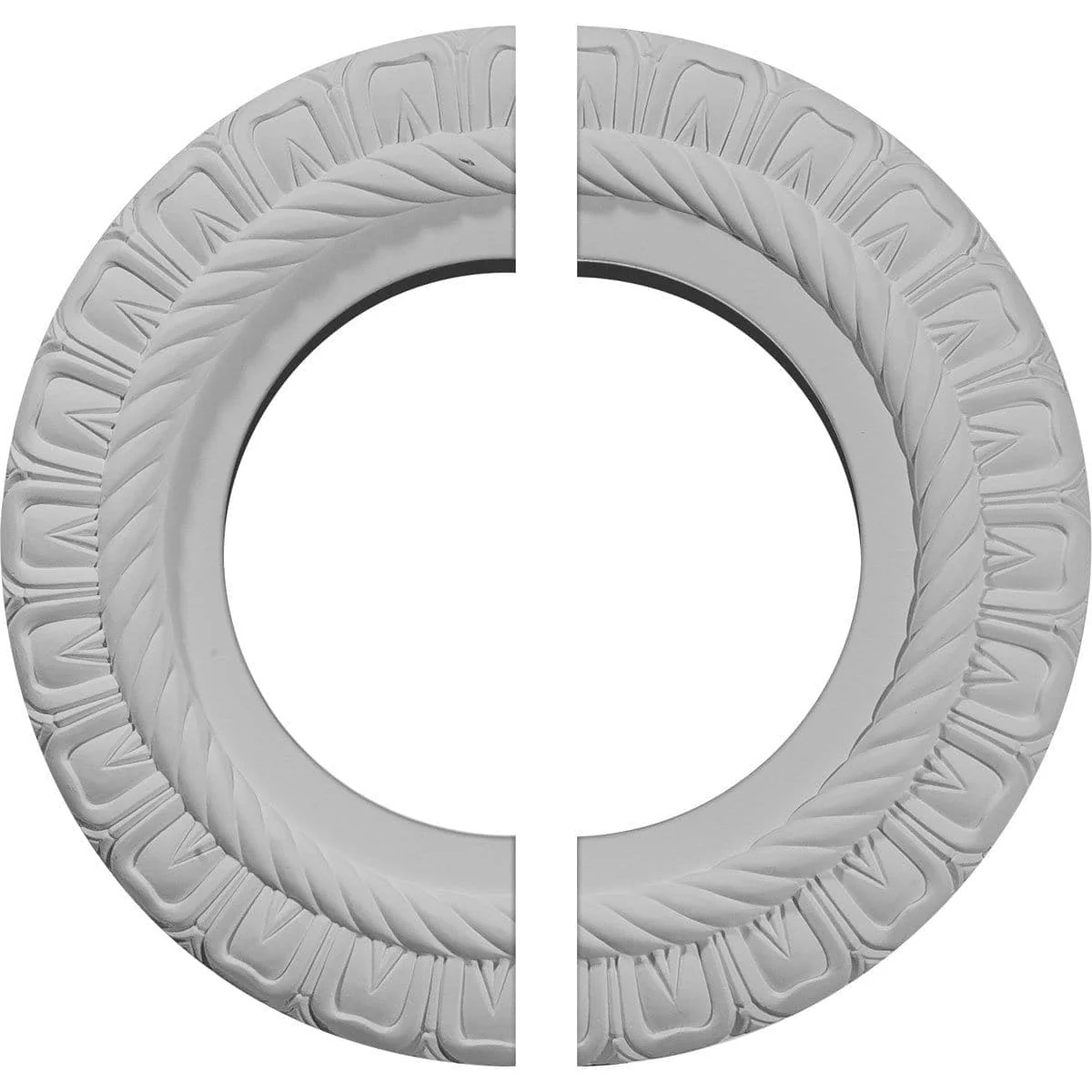 Ceiling Medallion, Two Piece (Fits Canopies up to 7")10 5/8"OD x 5 3/4"ID x 1/2"P