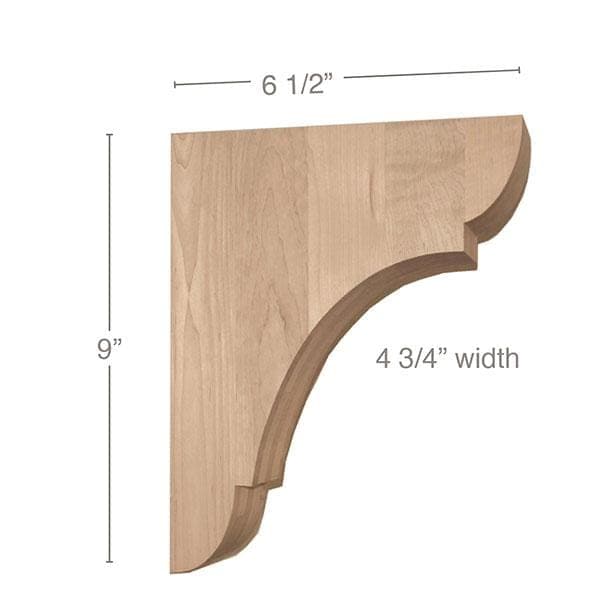 Classic Medium Bar Bracket Corbel, 4 3/4"w x 9"h x 6 1/2"d