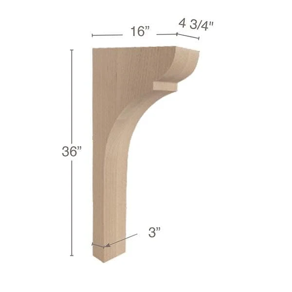 Classic Trim To Fit Corbel, 4 3/4"w x 36"h x 16"d