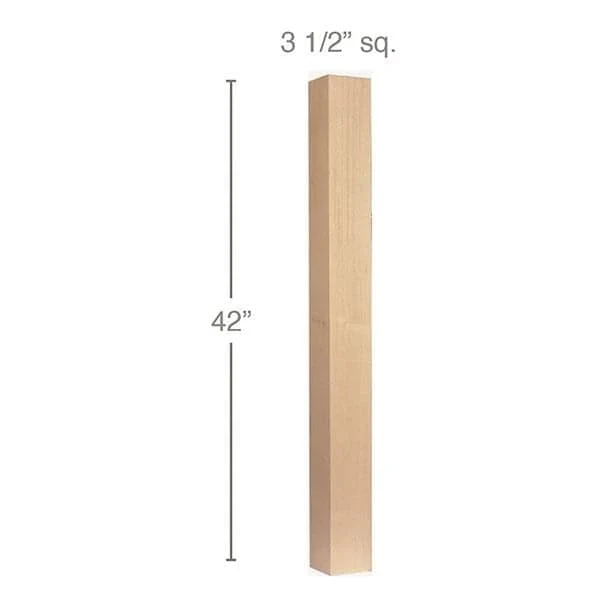 Contemporary Straight Square Bar Column, 3 1/2"sq. x 42"h