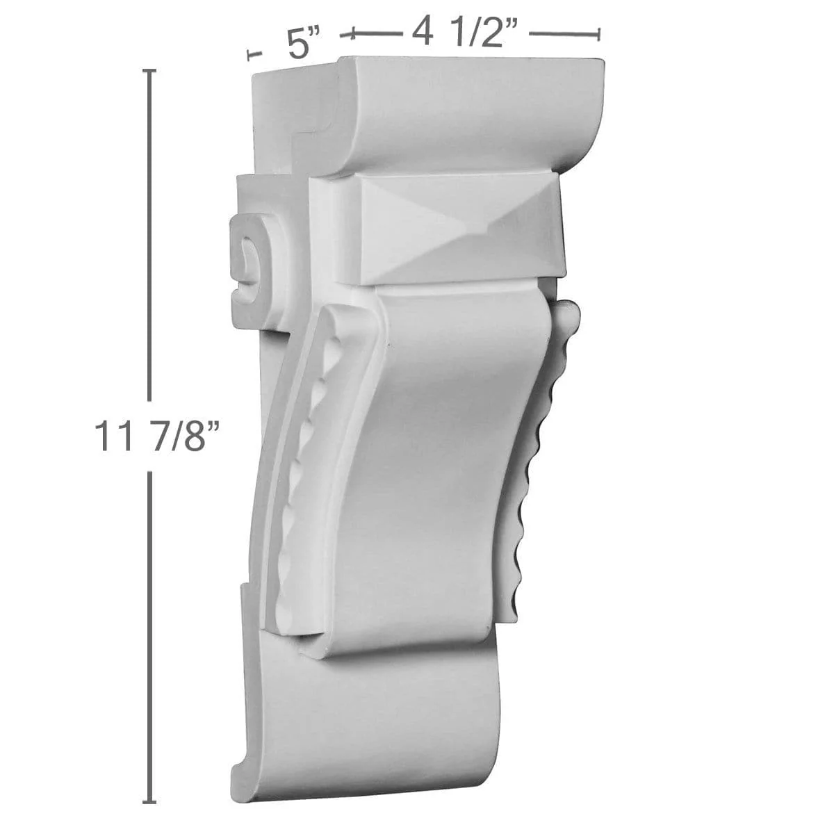 Corbel, 4 1/2"W x 5"D x 11 7/8"H