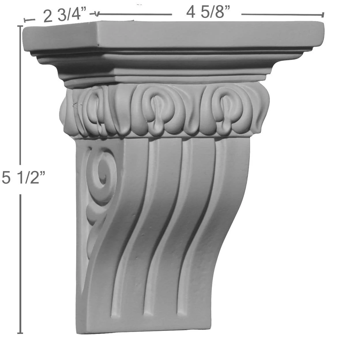 Corbel, 4 5/8"W x 2 3/4"D x 5 1/2"H