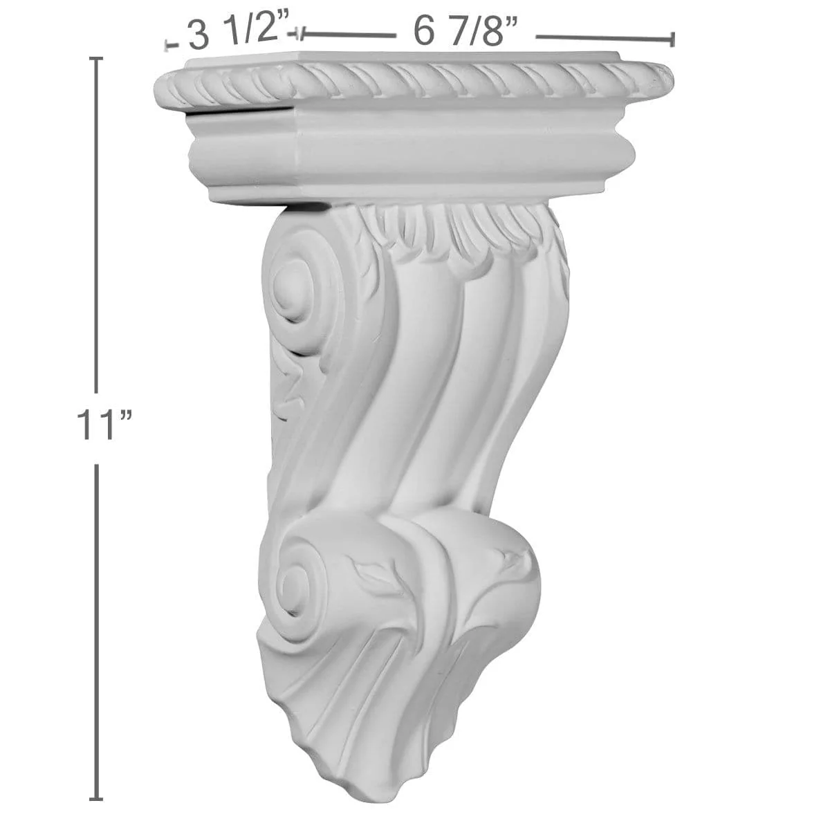 Corbel, 6 7/8"W x 3 1/2"D x 11"H