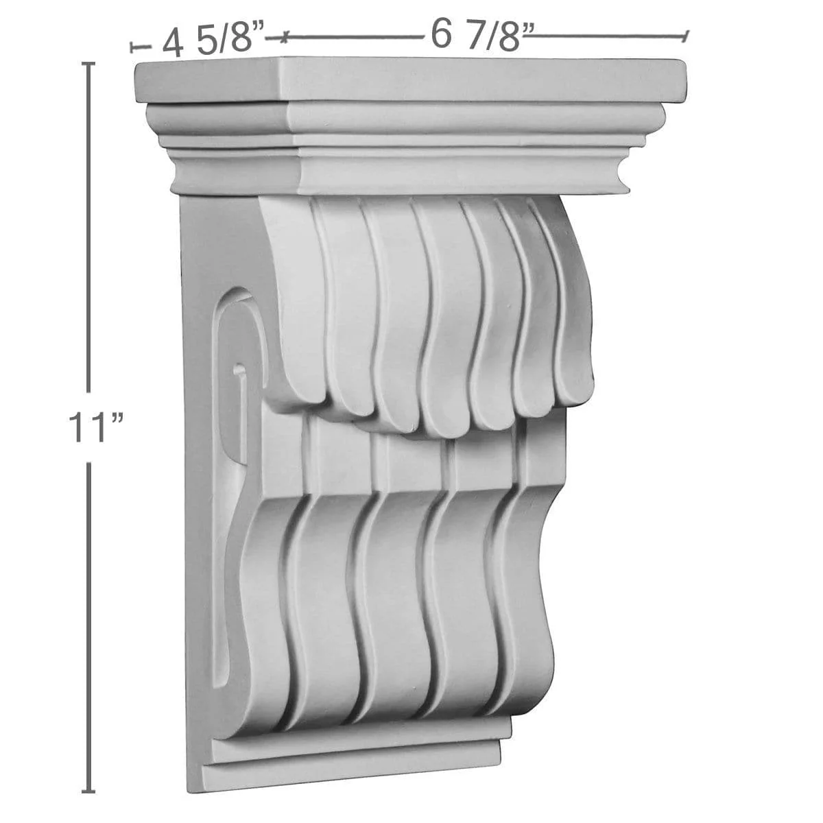 Corbel, 6 7/8"W x 4 5/8"D x 11"H