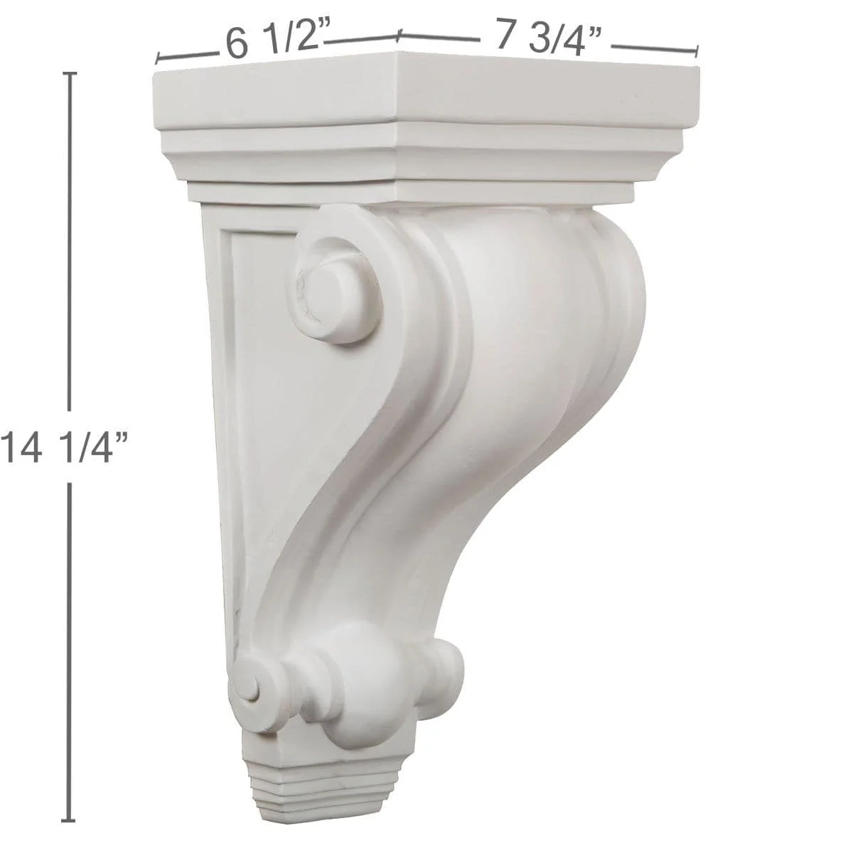 Corbel, 7 3/4"W x 6 1/2"D x 14 1/4"H