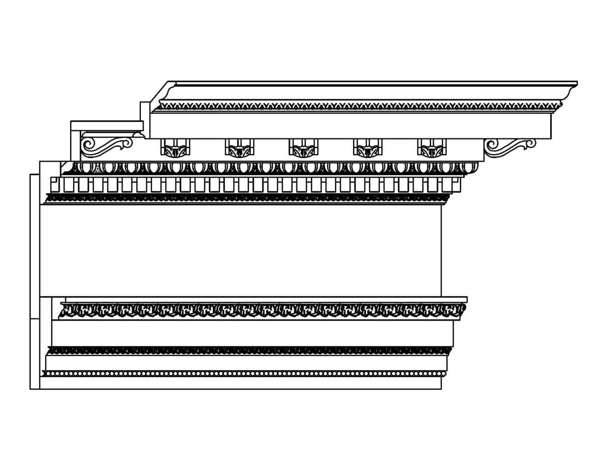 Corinthian LCD for 12' Ceiling, 24'' x 11 1/4'', Poplar