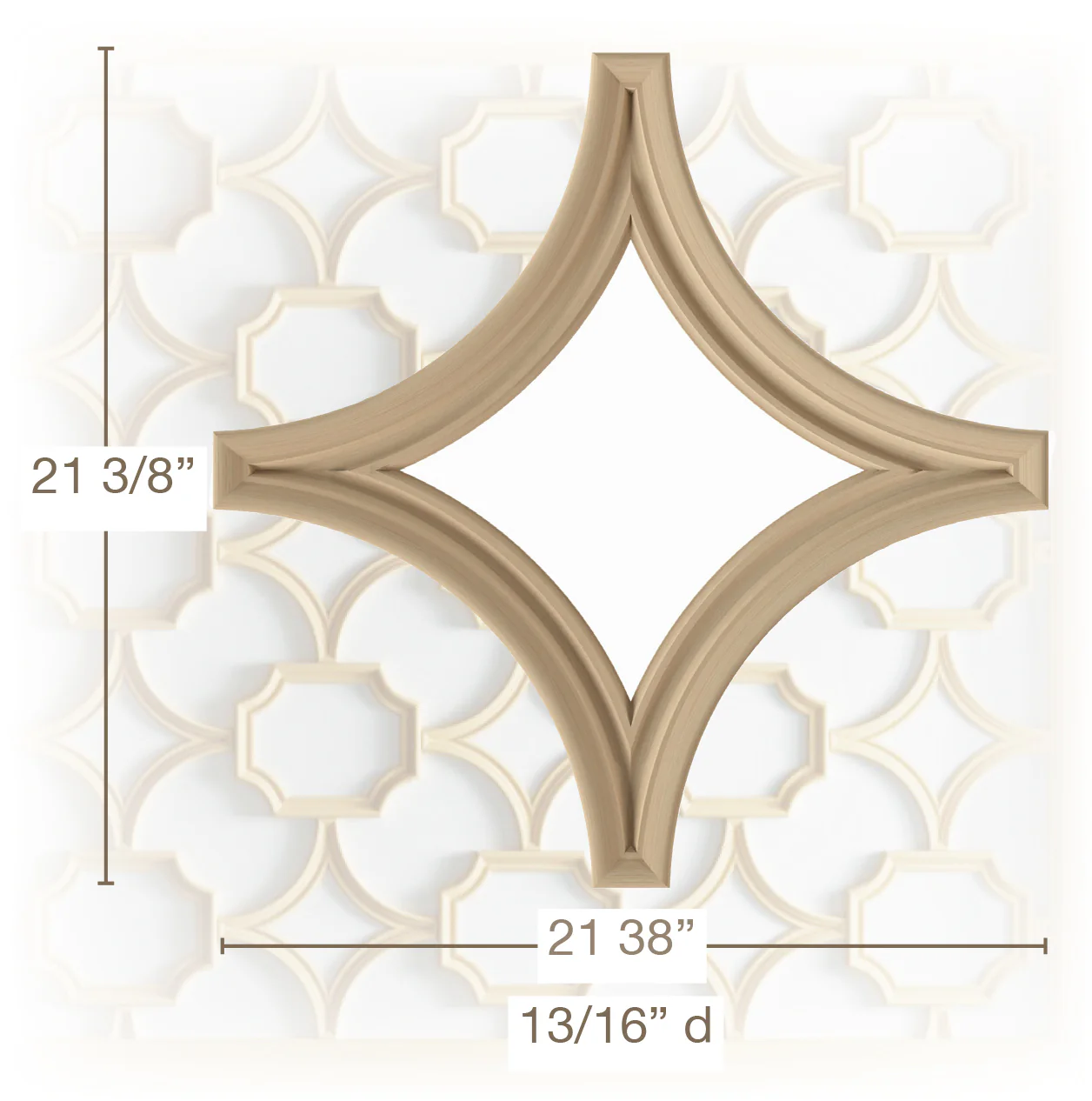Diamond Tracery Panel, 21 3/8" X 21 3/8" x 13/16", 1 pair, Resin