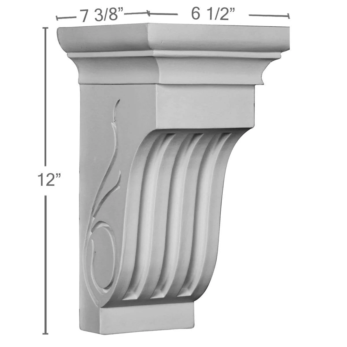 Curved Corbel, 6 1/2"W x 7 3/8"D x 12"H