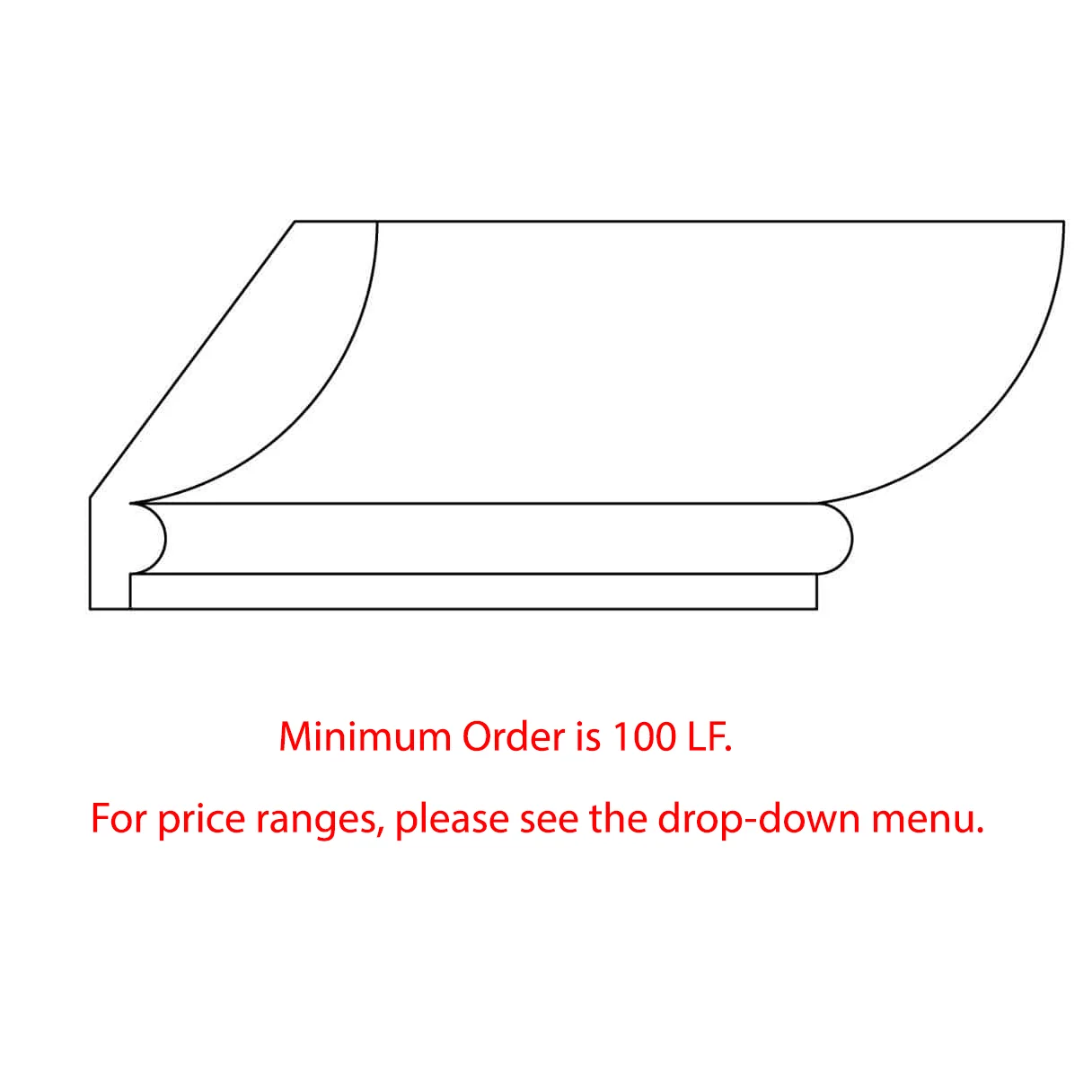 Custom Crown, 1 1/8''w x 4 1/2''d, Minimum Order Quantity 200 LF