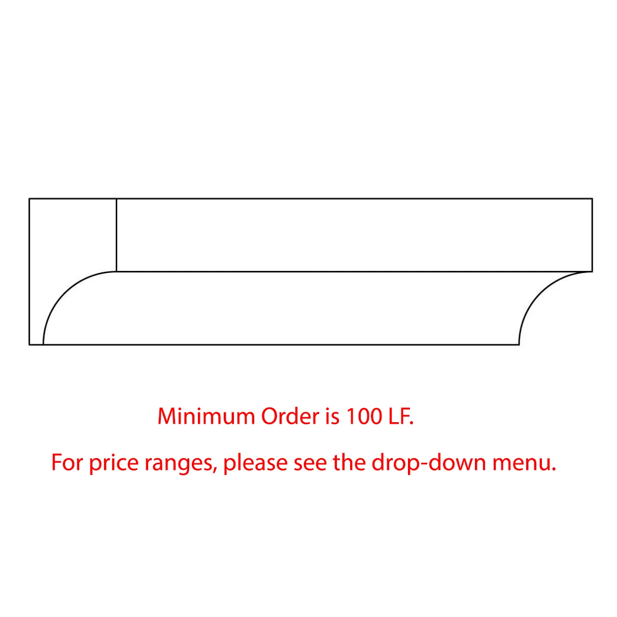 Custom Panel Mould, 1 1/2''w x 2 5/8''d, Minimum Order Quantity 200 LF