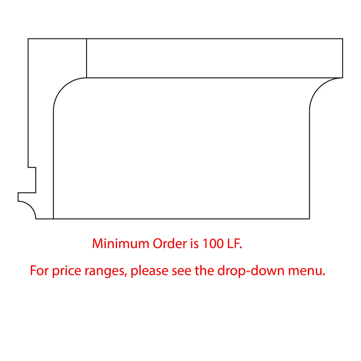 Cutsom Scotia Fascia, 1 3/4''w x 5 3/8''d, Minimum Order Quantity 200 LF