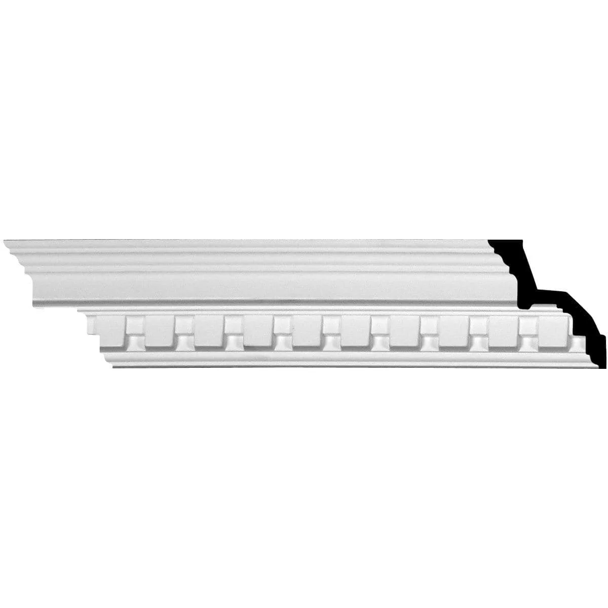 Dentil Crown Moulding, 2 7/8"H x 2 5/8"P x 3 3/4"F x 94 1/2"L