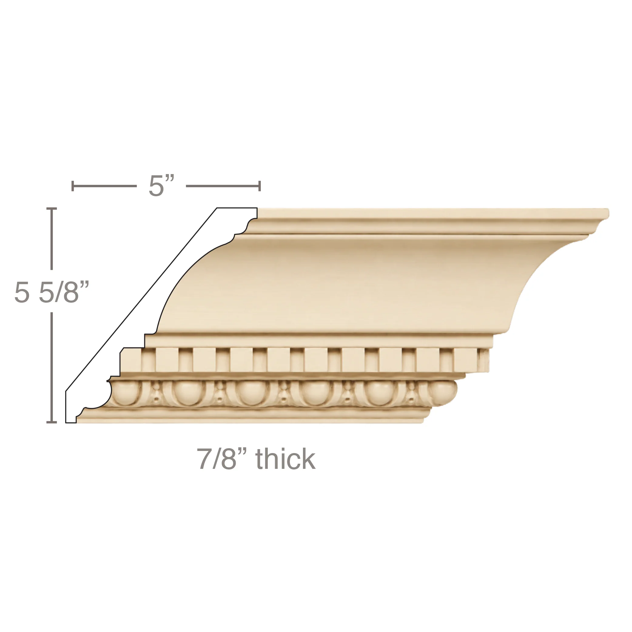 Egg and Dart with Dentil, 7 1/2''w x 7/8''d