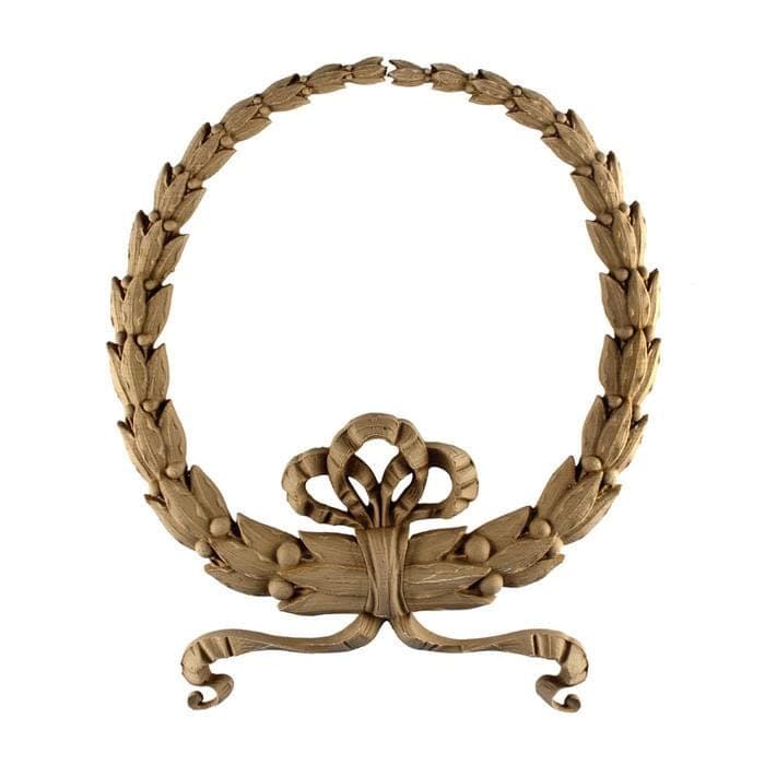Empire Wreath Onlay, 7"w x 8"h x 1/2"d, Made To Order, Minimum Order Amount $300