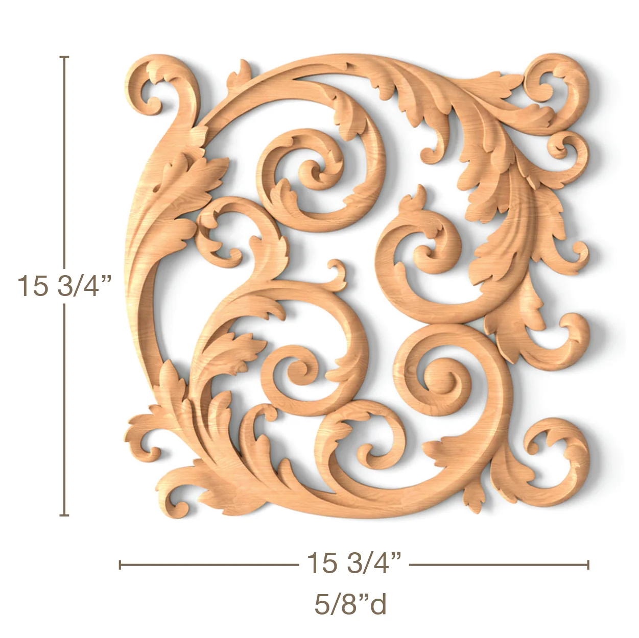 Filigree Scrolling Acanthus LR Pair, 15 3/4"w x 15 3/4"h x 5/8"d, SPECIAL ORDER