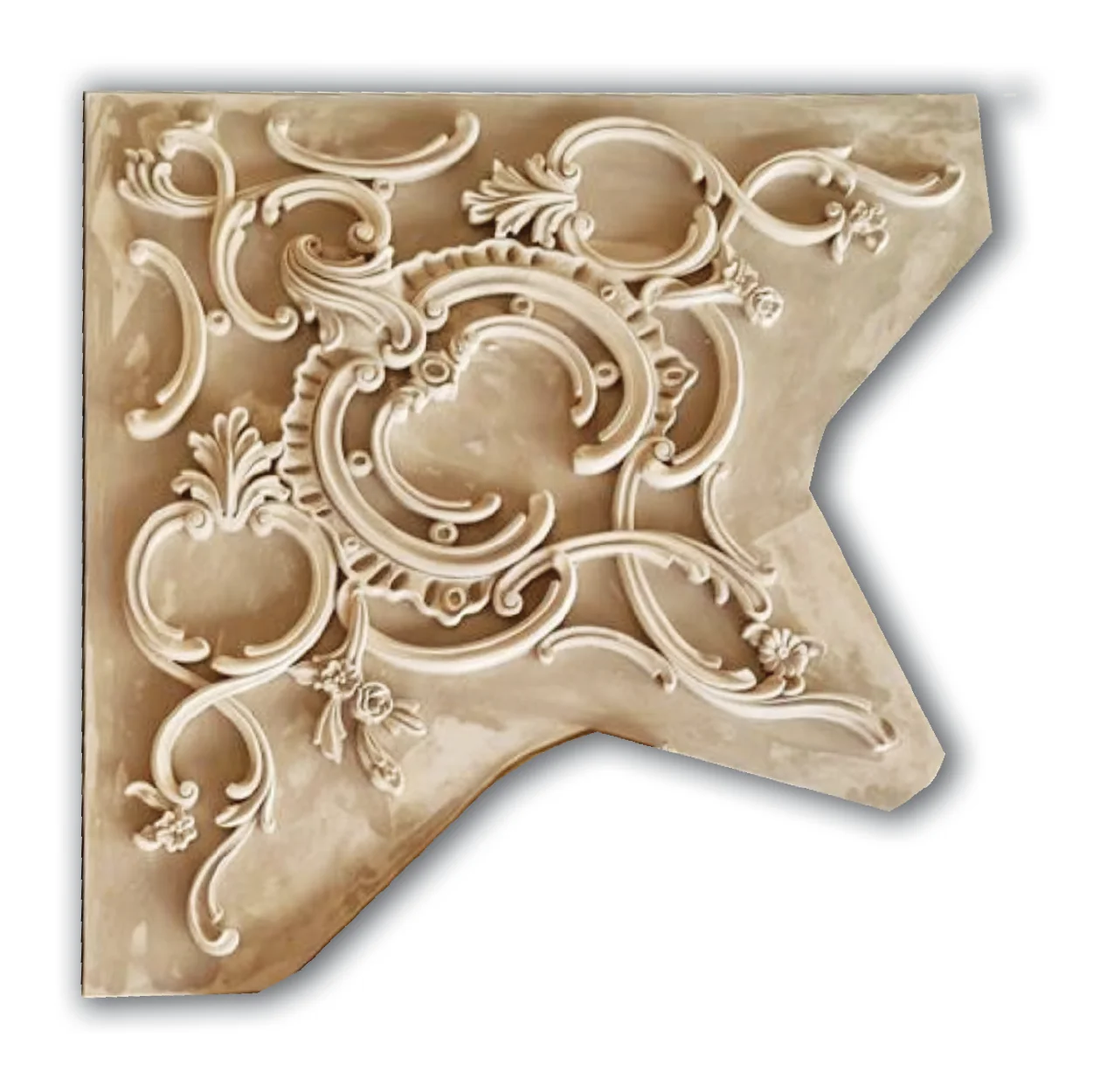 Filigree with Florets Medallion, 33 1/2'' x 33 1/2" x 2"d, 1 piece, Plaster