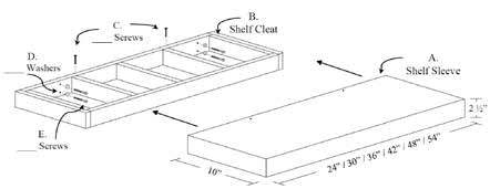 Floating Shelf System, 48"w x 2 1/2"h x 10"d - Image 5
