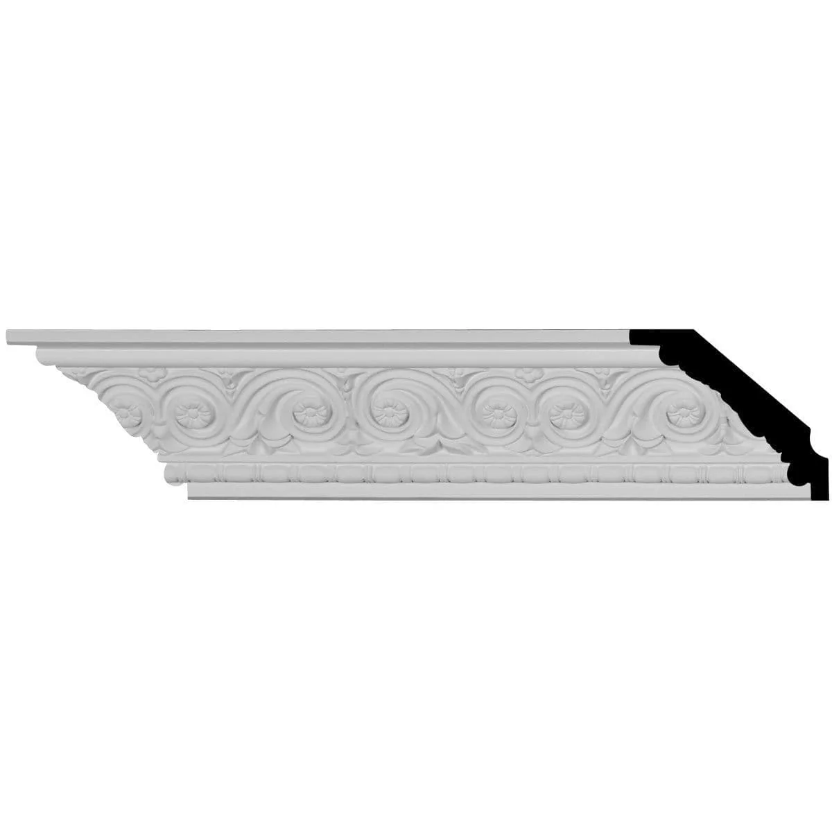 Floral Crown Moulding, 2 3/4"H x 3 1/4"P x 4 1/4"F x 94 1/2"L