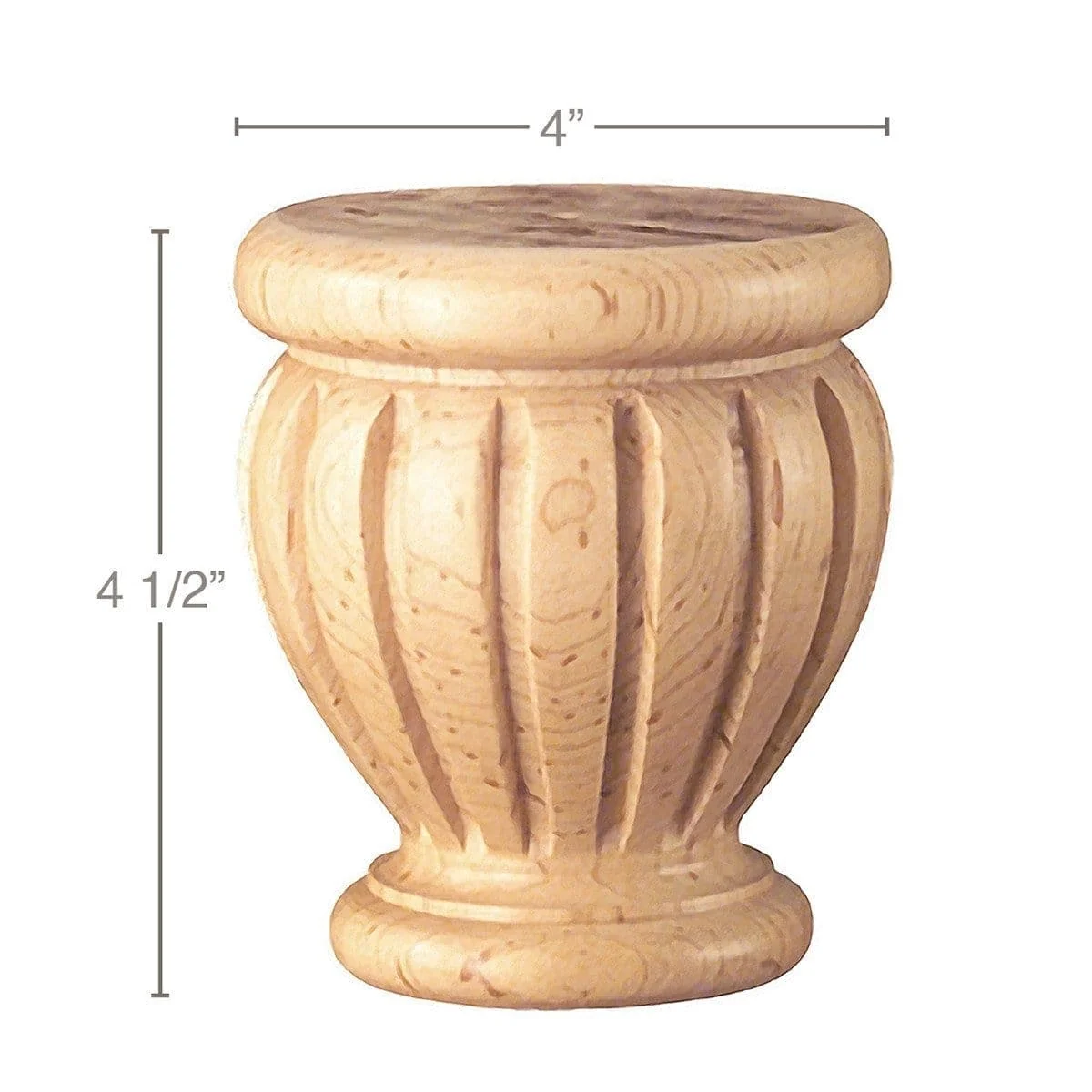 Fluted Foot, 4'' dia. x 4 1/2''h