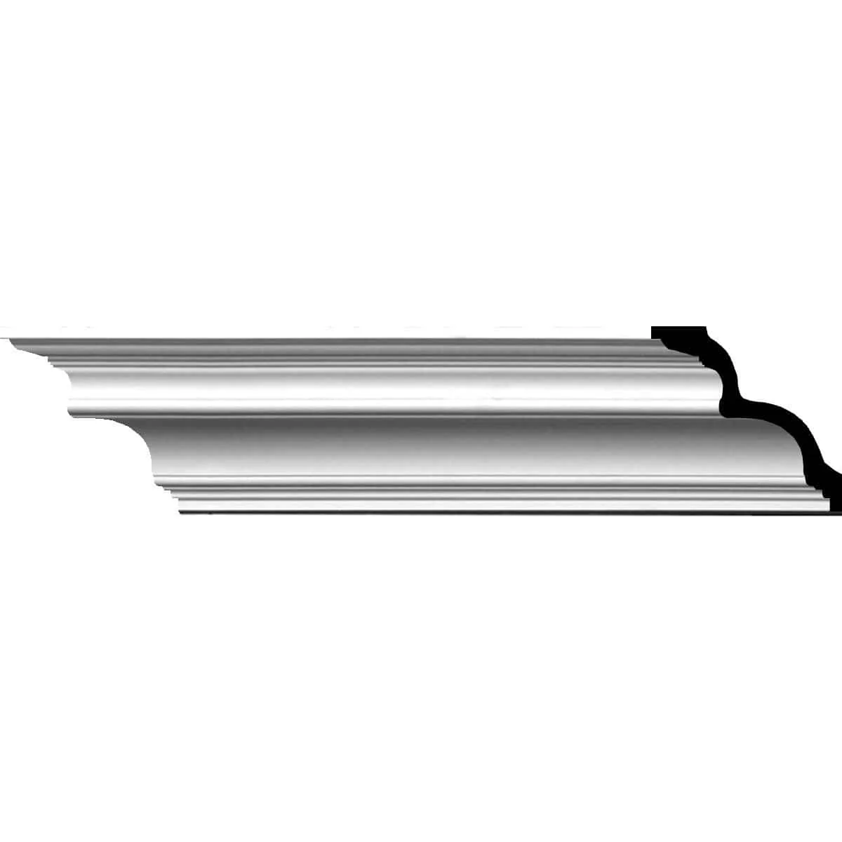 Foster Traditional Smooth Crown Moulding, 3 7/8"H x 3 7/8"P x 5 1/2"F x 94 1/2"L