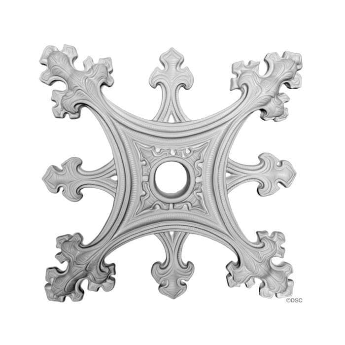 Gothic Medallion, Plaster, 20"w x 20"h x 1 1/2"d, Made To Order