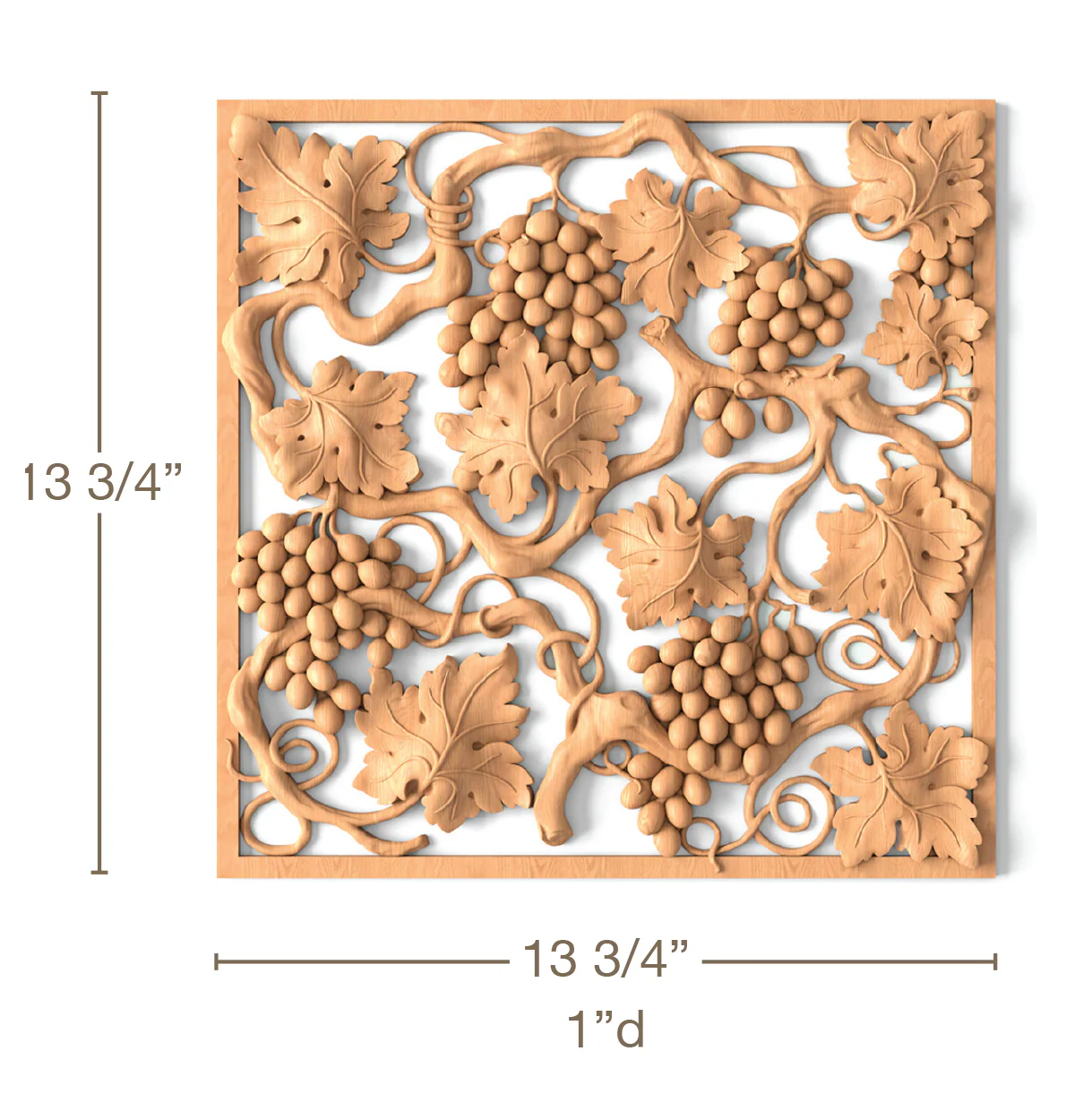 Vineyard Pierced Panel, 13 3/4"w x 13 3/4"h x 1"d, SPECIAL ORDER (3-6 Weeks)