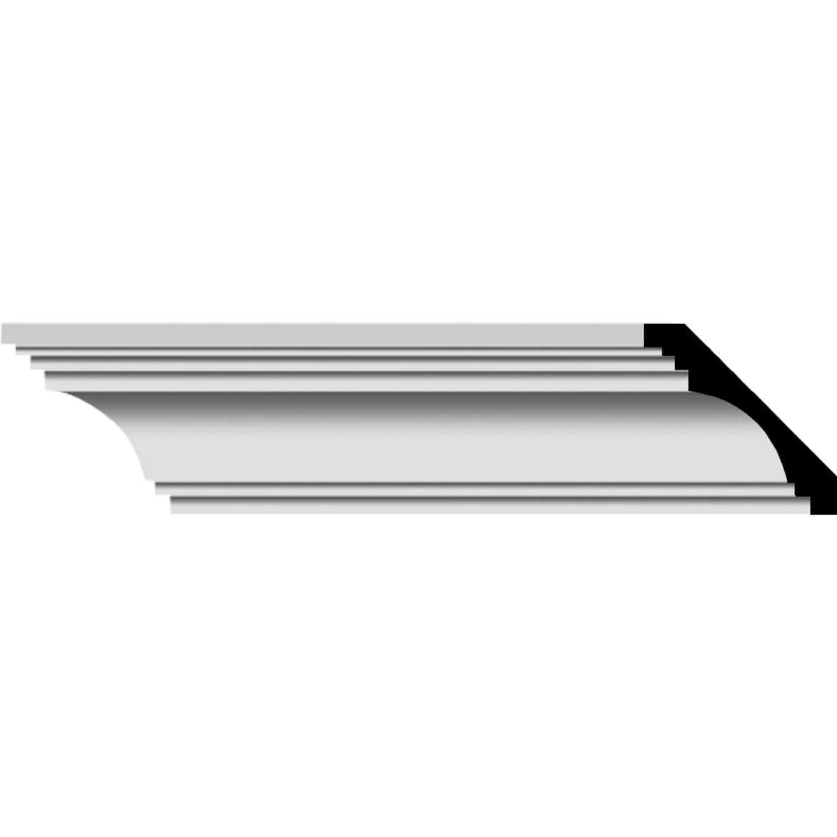 Kent Traditional Smooth Crown Moulding, 2"H x 2"P x 2 3/4"F x 94 1/2"L