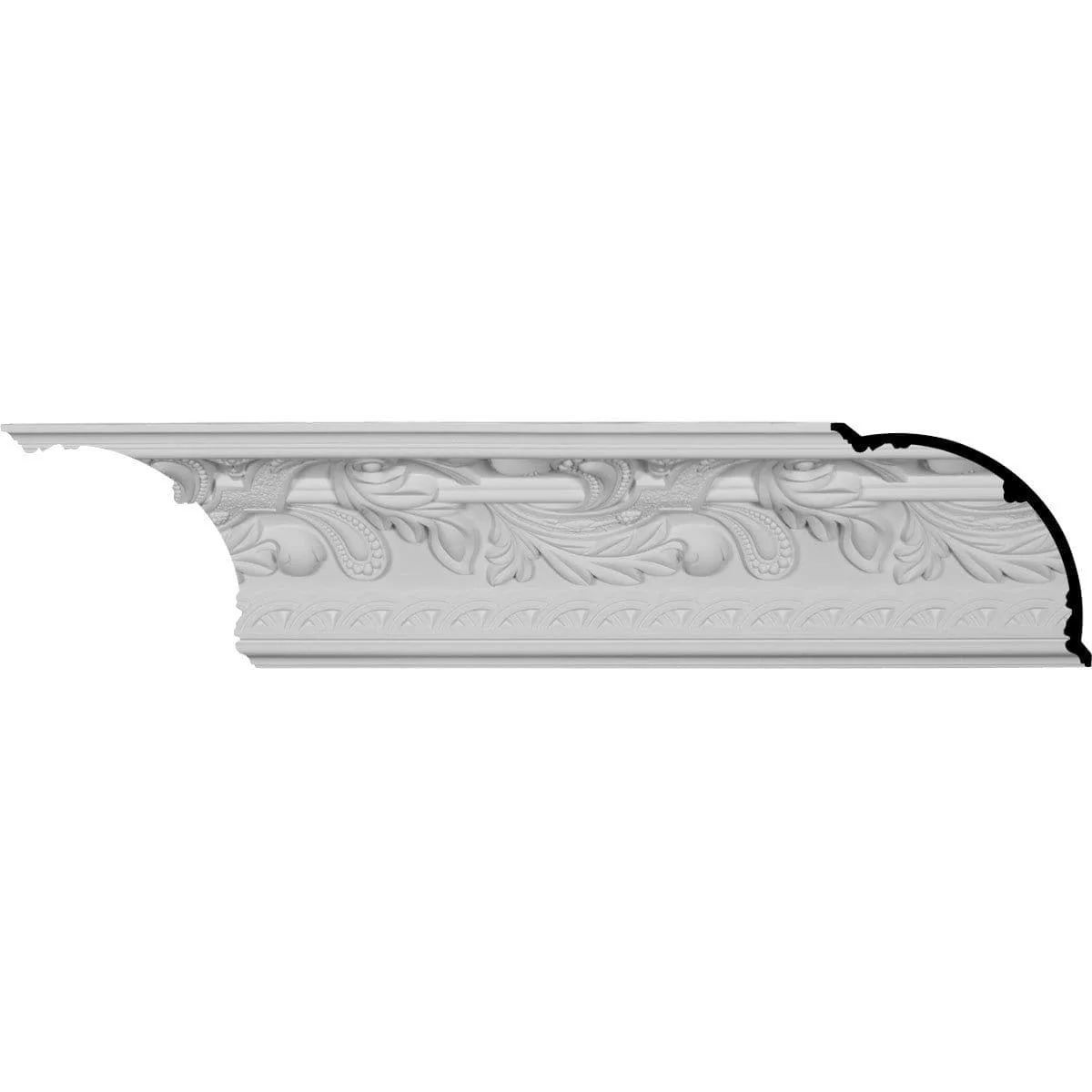 Kinsley Crown Moulding, 11 1/8"H x 11 1/8"P x 15 3/4"F x 94 1/2"L