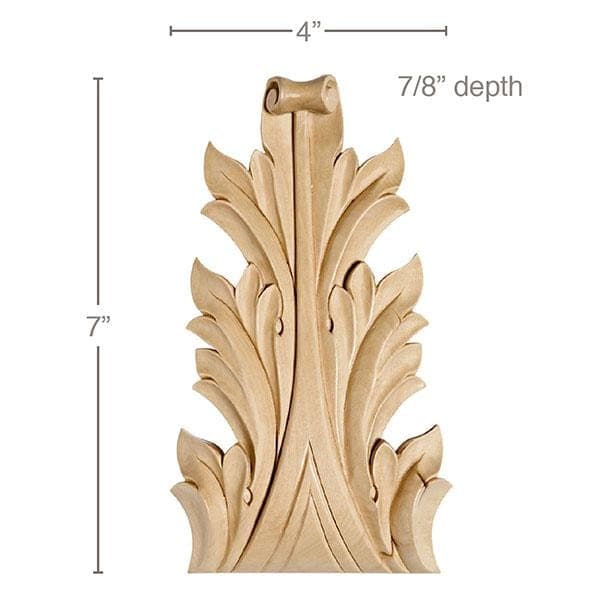 Medium Acanthus Leaf, 4"w x 7"h x 7/8"d