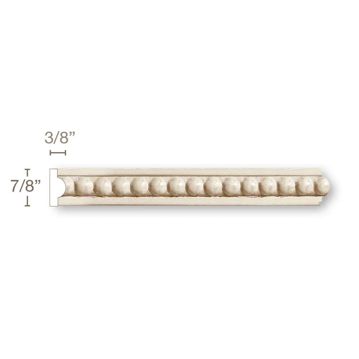 Large Beads Mon Reale, Poplar, 3/8 X 7/8